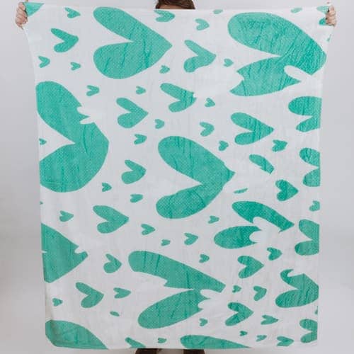 Green Hearts - 50x60 Blanket