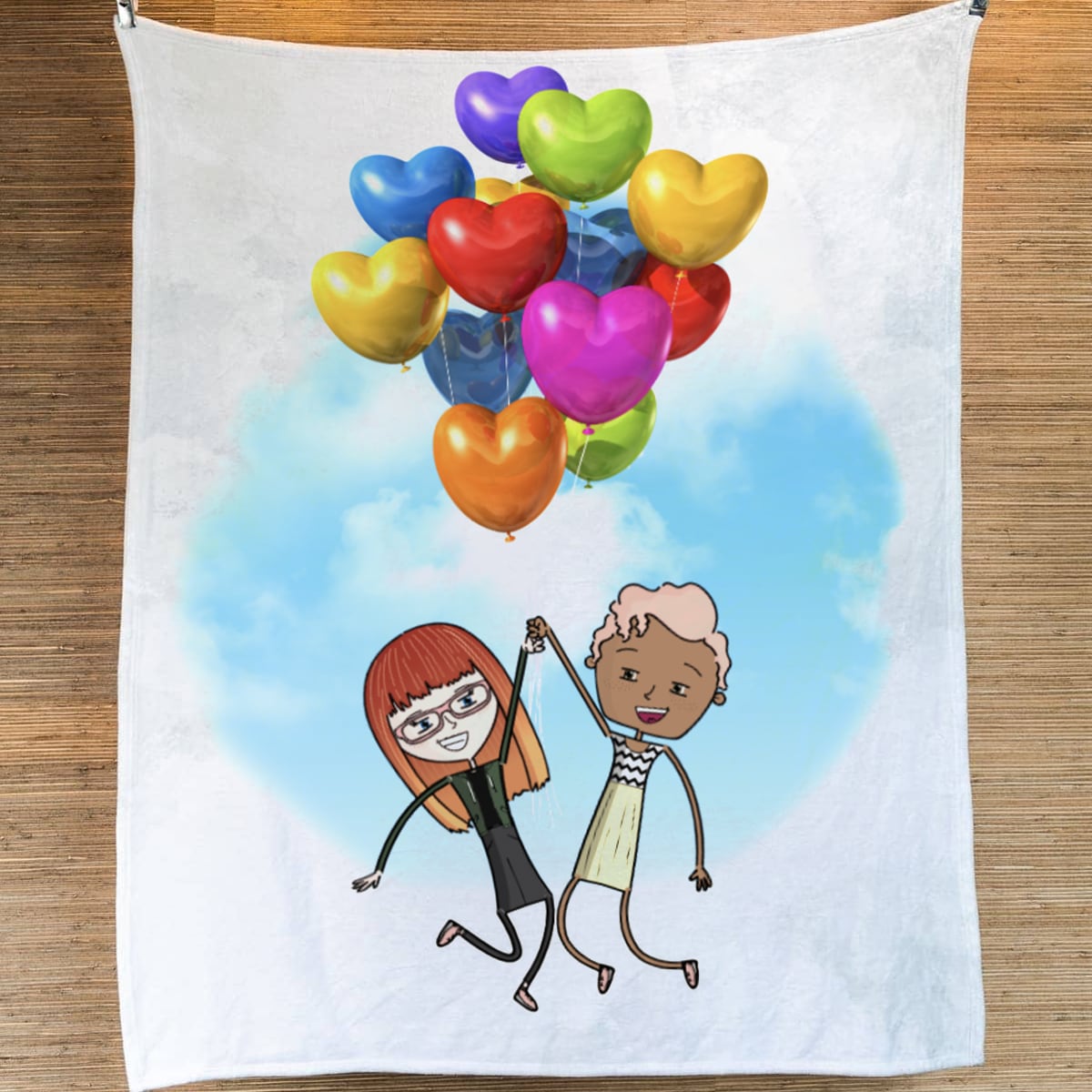 Heart Balloon Adventure - 50x60 Blanket
