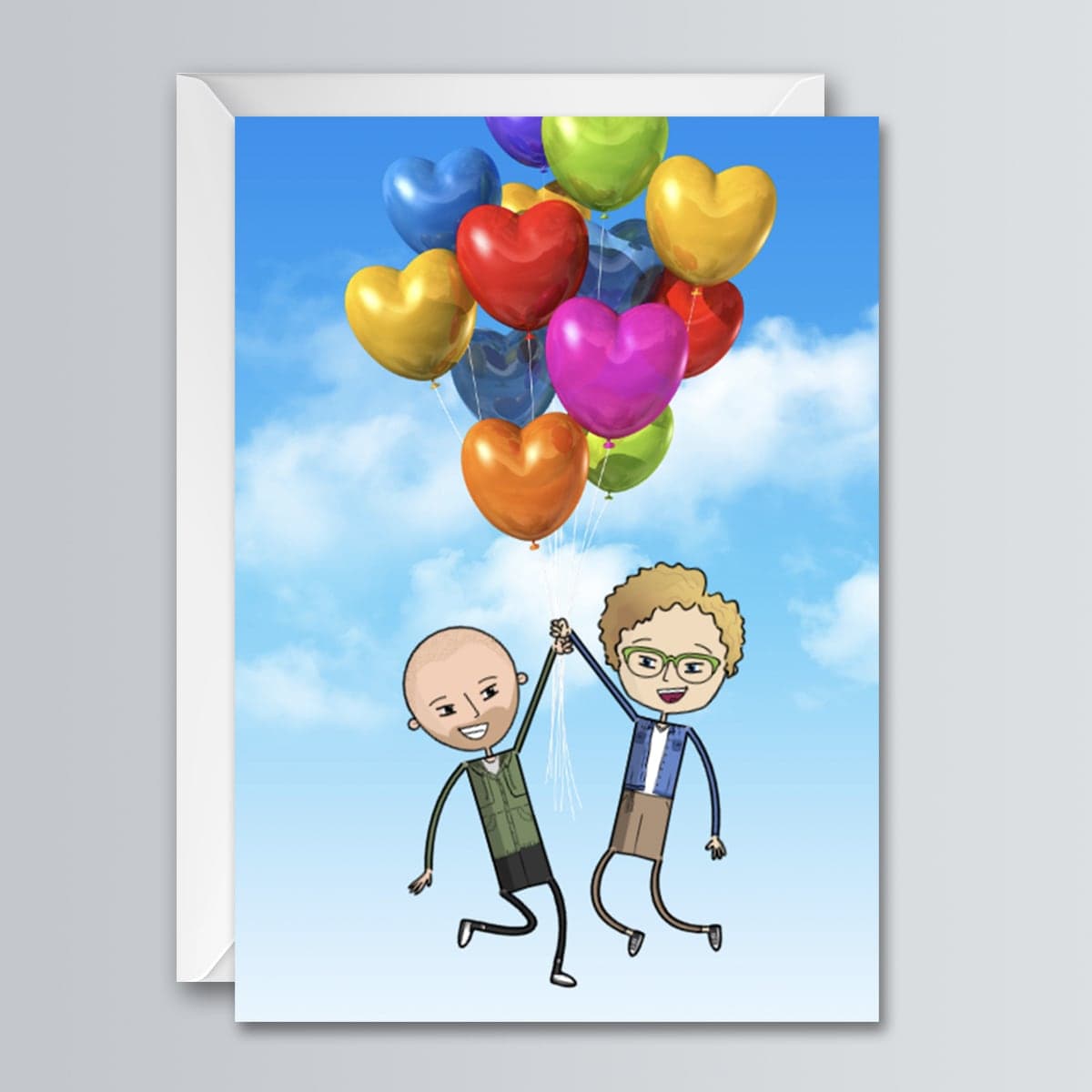 Heart Balloon Adventure - Greeting Card