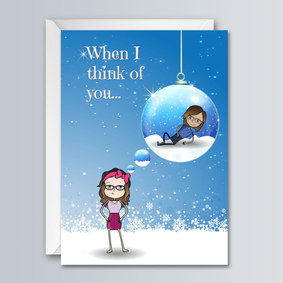 When I think of you - Christmas - Greeting Card