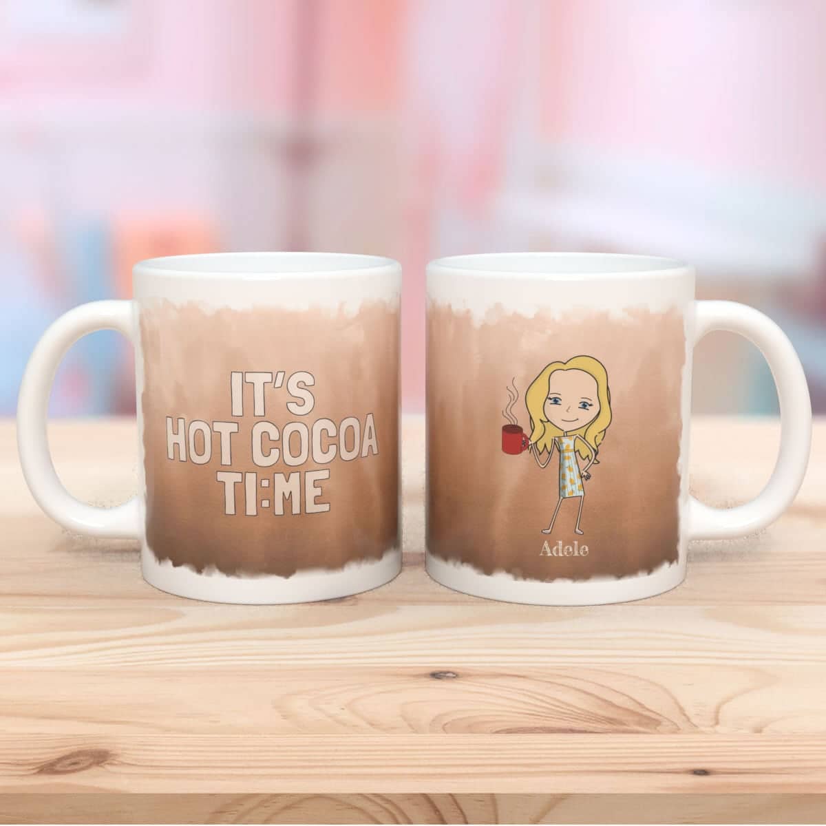 It's Cocoa/Coffee Time - Set of 2 Mugs