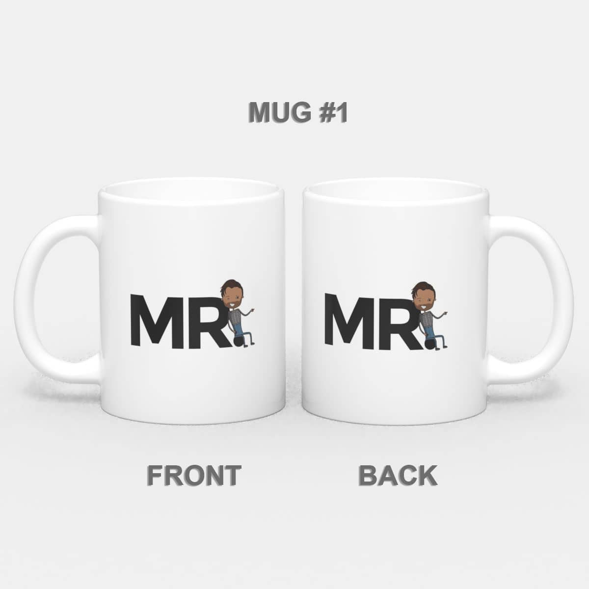Mr and Mrs, Personalized Heart Shaped Mug Set, Valentine's Day