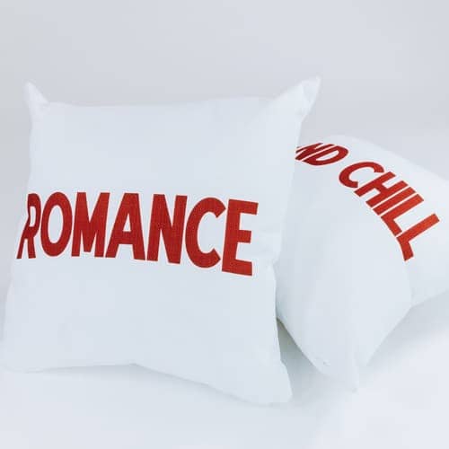 Romance and Chill (White) - 2 Pillow Set
